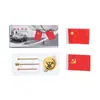 Bandeira Vermelha Pequena para Carro, Decoração de Interior de Carro, Bandeira Vermelha para Painel, Bandeira Vermelha com Haste de Metal para Escritório, Bandeira de Carro em Forma de Y, Ornamento para Carro