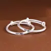 Ciervo Dorado Rey Plata Pura 999 Mate Redondo Sólido Paz y Alegría Pulsera de Empujar y Tirar para Niños Bebé Hecha a Mano Nuevo Regalo