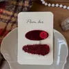 Novo Grampo de Cabelo Vermelho Morango Estilo Coreano para Crianças, Doce Clipe Lateral de Lantejoulas para Franja de Cabelo Acessórios de Cabelo Xadrez