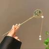 Estilo chinês de alta qualidade puro Novo hairpin orquídea hairpin Super fada passo agitar borla placa hairpin estilo antigo hanfu acessórios para o cabelo