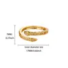 Anillos Geométricos de Cobre Chapado en Oro de Nuevo Estilo Europeo y Americano para Mujer, Anillos Abiertos en Forma de Cinturón, Lujo Ligero, Venta Directa del Fabricante