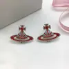 Novos Brincos Saturno Transfronteiriços da Rainha Mãe para Mulheres, Agulhas de Prata 925, Luxo de Alto Padrão, Brincos Planeta Vivienne Minimalistas