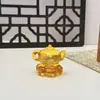 Nova Bule de Chá Giratório de Vidro com Cabo de Cristal Rotação Flexível 360 graus Escritório Sala de Estar Carro Ornamento Feng Shui
