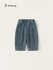 Ropa para niños Bangxuan Huzhou Zhili: jeans de niña para primavera y otoño, pantalones anchos curvados para niño, pantalones largos para bebé