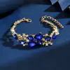 Joias de liga para noivas europeias e americanas, acessórios para casamento, pulseira de strass, moda simples e generosa, joias de cristal exageradas