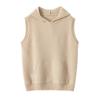 Suéter de cachemira pura para mujer, chaleco holgado sin mangas con capucha, suéter informal cálido, camisa básica para otoño e invierno