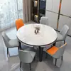 Juego de mesa de comedor y sillas de losa de roca brillante para casas pequeñas, madera maciza minimalista moderna, extensible y plegable, convertible en mesa redonda