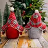 Boneca sem Rosto Transfronteiriça Enfeites de Velhinho da Floresta Chapéu Xadrez da Moda Decoração de Cena com Boneco de Velhinho Tecido