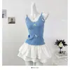 Camisola de Renda com Patchwork de Laços Doce e Fofa para Mulheres, Top Tendência Slim Fit Novo para Mulheres Verão 2026
