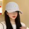 Gorra de Béisbol con Letra para Mujer con Visera Ancha, Hace que la Cara Parezca Más Pequeña, Gorra Azul Tipo Pico, Versátil Estilo Coreano Sombrero de Copa Suave