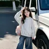 Sudadera con forro de forro polar para niñas 2026 nuevo estilo coreano de otoño e invierno, top de cuello redondo con corazón para niños mayores, engrosada y cálida con forro de lana de cordero