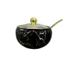 Taza de Azúcar Grande de Acero Inoxidable con Forma de Cuenco, Frasco de Condimentos de Acero Inoxidable con Forma de Tambor, Tapa de Vidrio, Caja de Condimentos Visible con Cuchara Pequeña