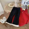 Leggings con Forro de Felpa para Niñas 2026 Otoño e Invierno Nuevo Estilo Coreano Ropa de Bebé Niña Encaje Engrosados Pantalones Largos Cálidos Felpa Integrada