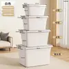 Caixa de Armazenamento, Grande Capacidade, Caixa de Armazenamento Extra Grande para Roupas, Caixa de Armazenamento Doméstico, Caixa de Plástico com Tampa, Caixa para Brinquedos, Livros, Lanches