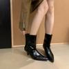 ¡La atmósfera es otoñal! Botines Cortos Slip-On Simples y Versátiles para Mujer, Nuevo Estilo 2026 Versátiles de Caña Ancha con Tacón de Aguja Botas de Montar