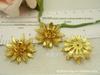 Acessórios de jóias artesanais DIY material cobre puro 25 MM três camadas tridimensional grande flor cocar acessórios