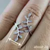 Cao Shi Fuente del Fabricante Anillo Ajustable con Forma de Hoja Anillo de Hoja para Mujer Diseño de Nicho Marqués Estilo Súper Popular