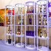 Fábrica por atacado camada mágica coluna exposição stand exposição publicidade dobrável exposição rack alumínio cosméticos vitrine