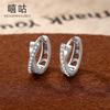 Hee goo E2144 plata S999 cuerpo entero simple moda cruz circonita hebilla de oreja lujo ligero viento frío pendientes para agujero de oreja