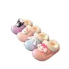 Pantuflas de Algodón para Niñas EVA Infantiles de Interior para el Hogar Impermeables Antideslizantes Dibujos Animados Con Felpa Cálida Pantuflas de Algodón Otoño e Invierno