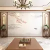 Mural 3D novo de paisagem chinesa novo papel de parede de flor e pássaro para sofá parede de fundo de TV da sala tecido de parede mural simples clássico