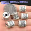 S999 Pé de Prata Retro Seis Caracteres Verdade Grande Furo Contas Balde Contas Tecidas Pulseira Colar Acessórios DIY Feitos à Mão