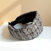Diadema de Punto de Estilo Nuevo Otoño e Invierno Pequeña Fragancia con Ala Ancha para Mujer, Accesorios para el Cabello de Moda Versátiles, Diseño de Nicho Ensanchado, Diadema de Gama Alta