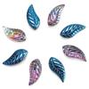 Colgante de esmalte cristalino 8*18 hojas curvas accesorios de joyería de vidrio colorido cuentas sueltas árbol de la vida materiales de decoración de jardín