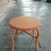 Taburete étnico Dai de Dehong, Yunnan, taburete de madera con patas tejidas de ratán, taburete redondo, taburete tejido de ratán hecho a mano, otros, otros, ruedas, baño