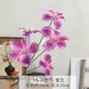 Flores artificiais para casamento: Orquídea Cattleya de 5 flores, decoração floral para salão de banquetes de casamento, flores artificiais para cena de restaurante
