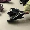 Sandálias de salto plataforma quadradas em camurça retrô francesa Chuyuji para mulheres, sapatos estilosos e versáteis para uso externo no verão