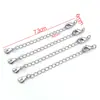 50mm Chapado en Cobre Color Oro Real 18K Retención de Color Corazón Sólido Broche de Langosta con Cadena de Cola de Colgante Cadena de Extensión de Collar DIY Ajuste