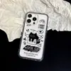 Funda de Cartón con Temática de Gato Acrílica Dos en Uno para iPhone 17 Adecuada para iPhone 16 Pro Max, Cubierta Protectora Anti-Caídas