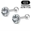Novos Brincos de Liga de Titânio G23 com Zircônia para Lábio, Unha, Hélice, Joias Simples para Piercing F136 Brincos de Nicho com Dentes Internos