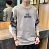 Moletom Masculino de Outono Tamanho Grande Camiseta de Manga Longa Tendência Casual Solto Plus Size Top Esportivo Gola Redonda Jaqueta