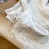 Camisa sem mangas irregular com babados estilo coreano para mulheres Verão 2026 Nova Única e Linda