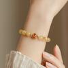 Hazte Rico de la Noche a la Mañana Pulsera de Cristal Amarillo Natural con Cuentas para Mujer Joyería Chapada en Oro Dropshipping