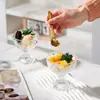 Copa de Helado Harmony House con Base de Pie, Bol de Postre de Vidrio, Taza de Vidrio para Helado, Pudín de Frutas con Yogur Estilo Ins