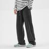 Pantalones Gruesos con Forro Polar para Hombre Invierno Marca de Moda Urbana Rectos Negros Holgados Deportivos Niños Primavera y Otoño Pantalones Casuales