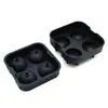 Molde de Silicona Benhaida de 4 Cavidades para Bolas de Hielo Película de Hielo Redonda Creativa Caja de Hielo Bandeja de Hielo de Silicona Hielo para Whisky