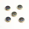13mm Pétala de Girassol Esmaltada Margarida Gota de Óleo Dourada Flor Cauda de Fênix Doze Pétalas Pingente de Tassel para Aba de Cheongsam