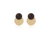 Pendientes de ratán trenzado de madera con aguja plateada, estilo japonés y coreano, estilo vacacional sencillo, diseño pastoral, personalidad, pendientes que combinan con todo.