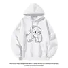 Sudadera con capucha de terciopelo zorro plateado marca americana de moda estampado simple de cachorro para hombres y mujeres Otoño e Invierno ins Holgada Versátil Chaqueta