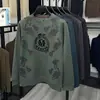 Sudadera de Seda de Morera de Alta Calidad con Cuello Redondo y Mangas Largas para Hombre Nueva Camiseta Casual de Lana para Otoño para Hombre
