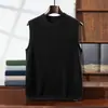 Chaleco de punto de cachemira para hombre de cuello redondo transfronterizo, nuevo para otoño e invierno, adecuado para capas de negocios, ir al trabajo, uso casual y calidez