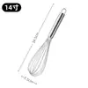 Batedor de ovos manual de aço inoxidável de diâmetro de fio grosso de 8 fios aspersor cozinha cozinha e macarrão misturador de bolo manual