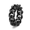 Joyería de moda europea y americana de acero de titanio cadena cubana anillo de cadena personalizada moda masculina joyería simple anillo estilo punk