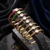 Caliente nuevo transfronterizo fabricantes de joyería de esmalte de acero inoxidable al por mayor pulsera de acero de titanio de moda simple con caída de color