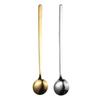304 Mango Largo Postre Acero Inoxidable Pequeña Redonda Cuchara para Revolver Hogar Nido de Pájaro Vejiga de Pescado Condimento Miel Dorada Cuchara para Café