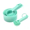 Fabricantes directos 10 Piezas traje negro cuchara medidora de plástico cuchara medidora para hornear báscula para leche en polvo taza medidora herramientas para hornear